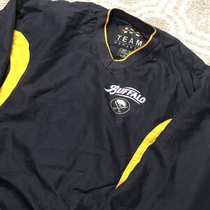 Buffalo Sabres Pullover Windbreaker Jacket Men’s Medium Blue Yellow Team Apparel